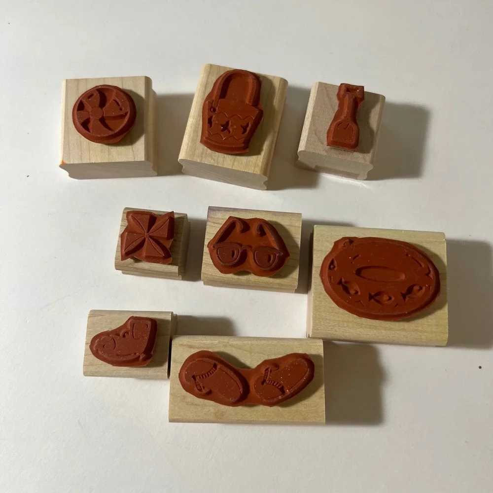 Vintage 1998 Stampin Up Fun in The‎ Sun Beach Summer Rubber Stamps Set of 8 #5